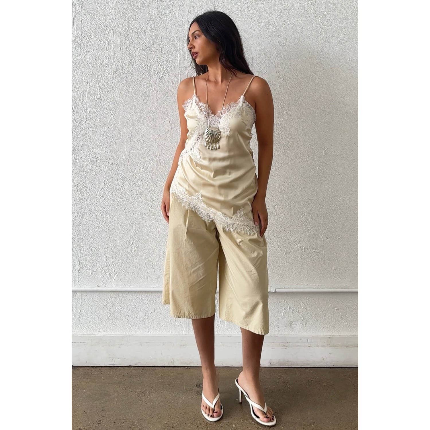 Satin Lace Asymmetric Camisole