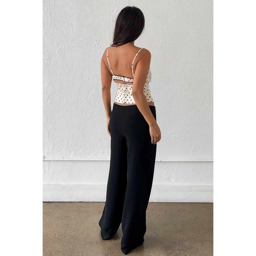 Polka Satin Corset Lace Top