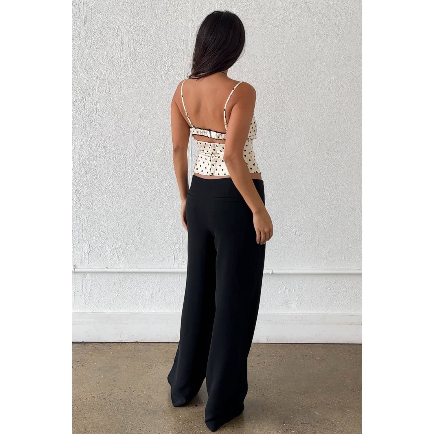 Polka Satin Corset Lace Top