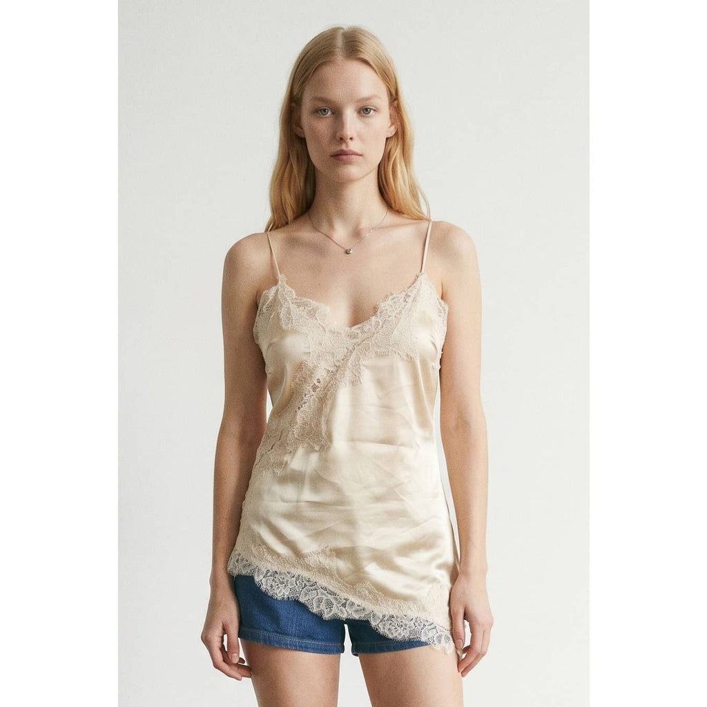 Satin Lace Asymmetric Camisole