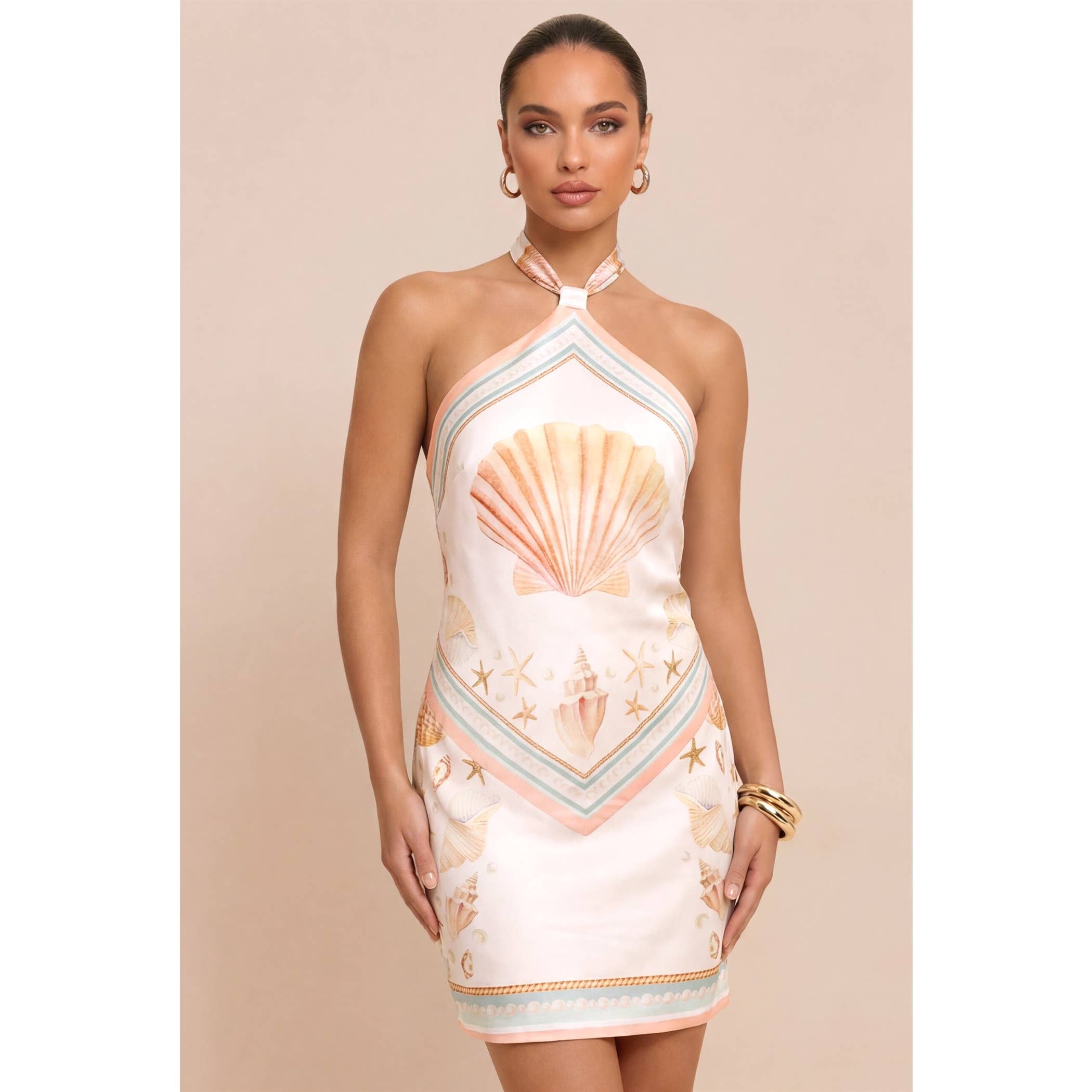 SEASHELL HALTER DRESS