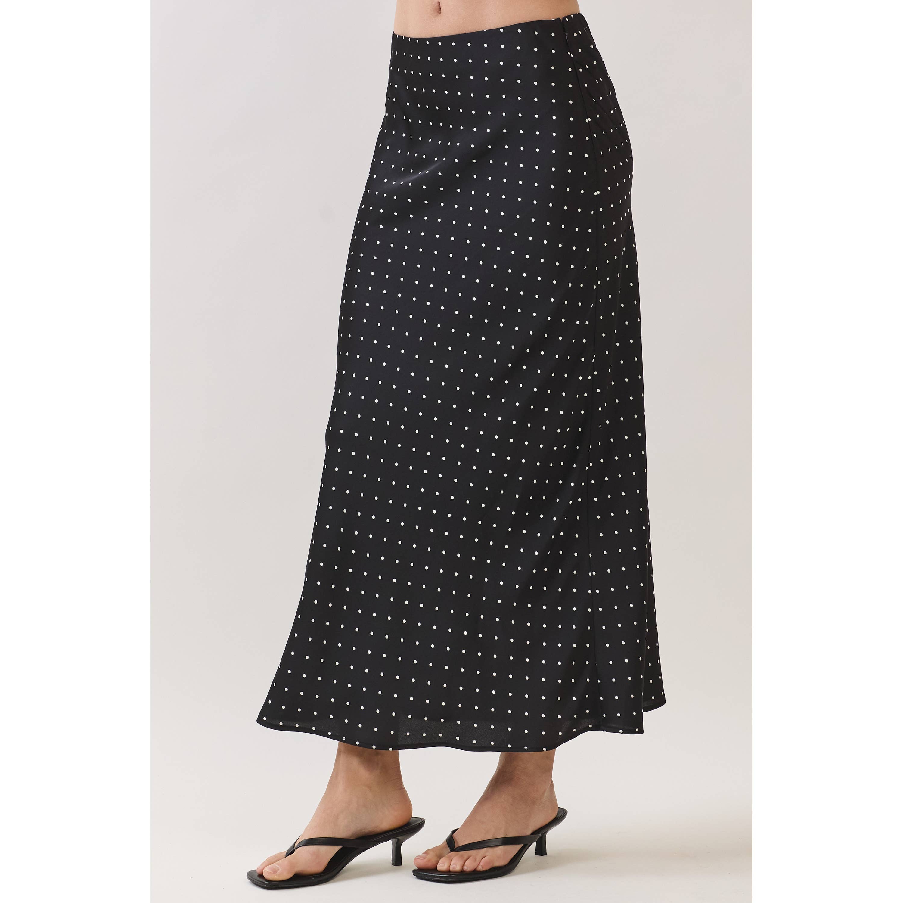 Mini Polka Dot Satin Skirt