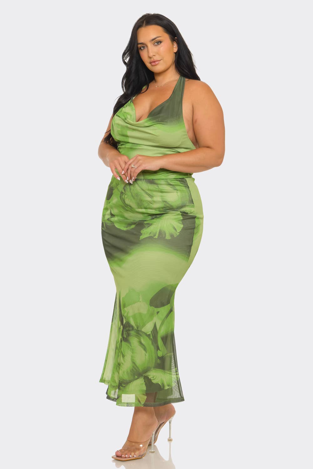 Plus Size Floral Skirt Set