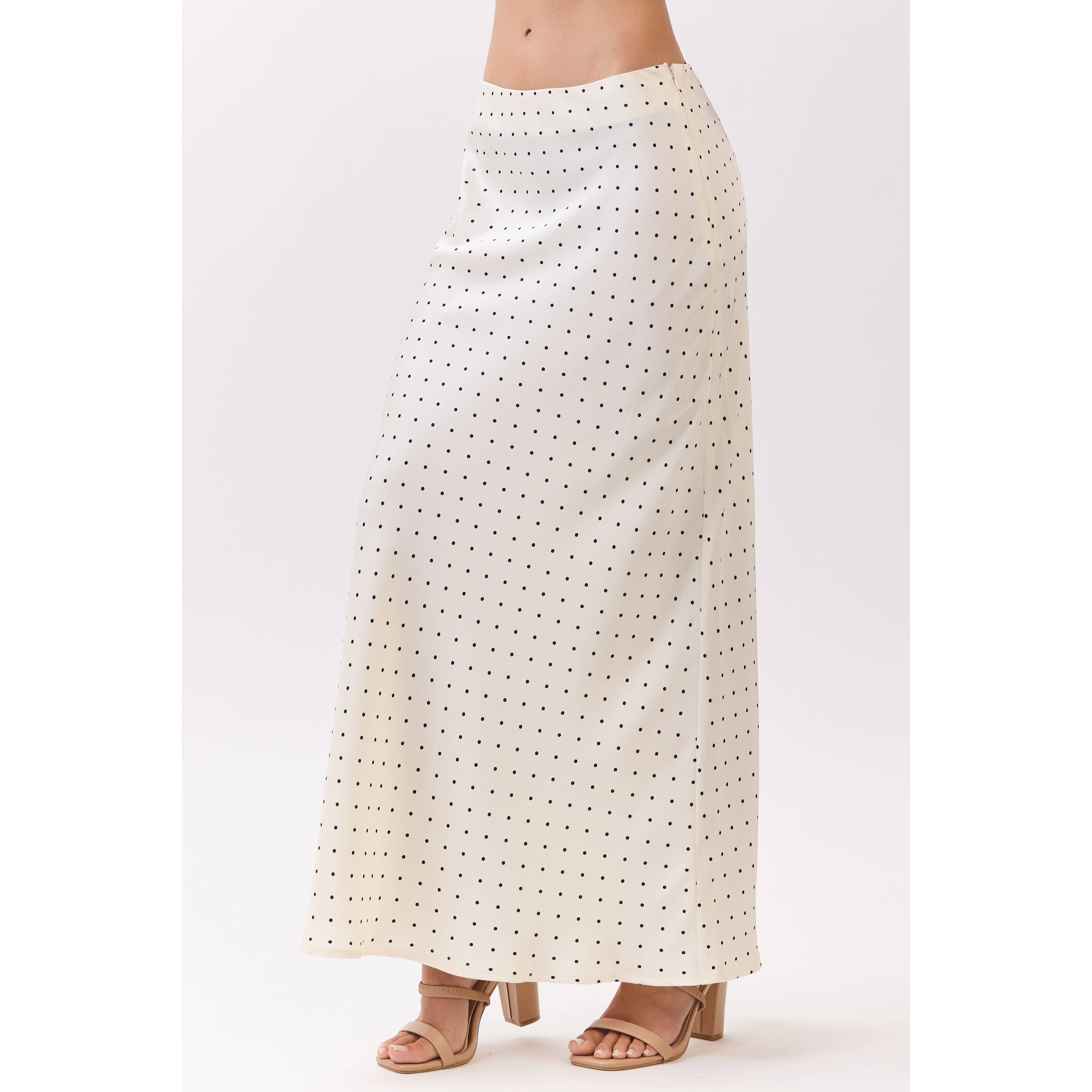 Mini Polka Dot Satin Skirt