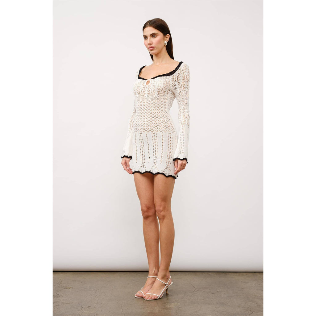 Seraphina Crochet Contrast Mini Dress