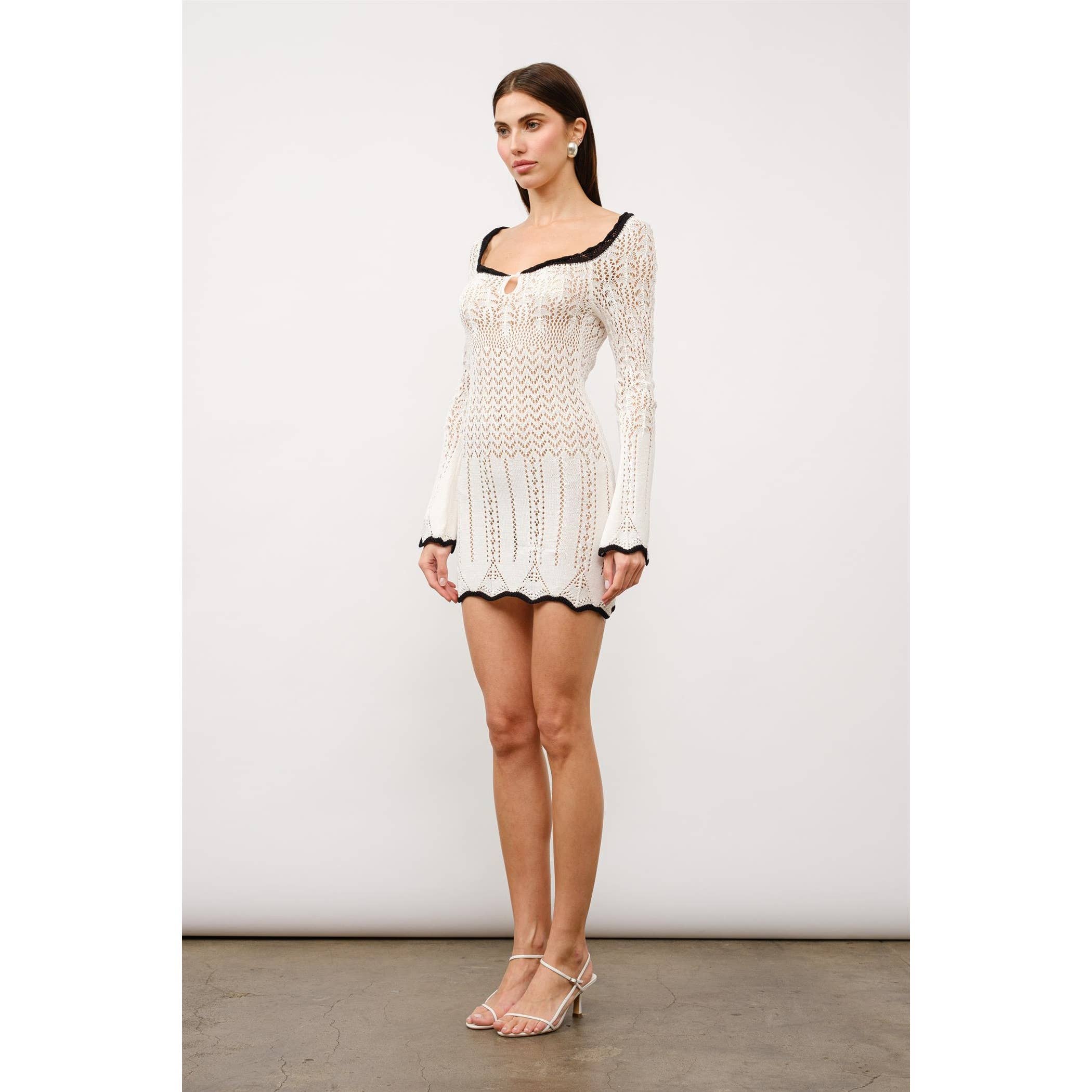 Seraphina Crochet Contrast Mini Dress