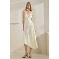 Polka Dot Ruched Asymmetrical Dress