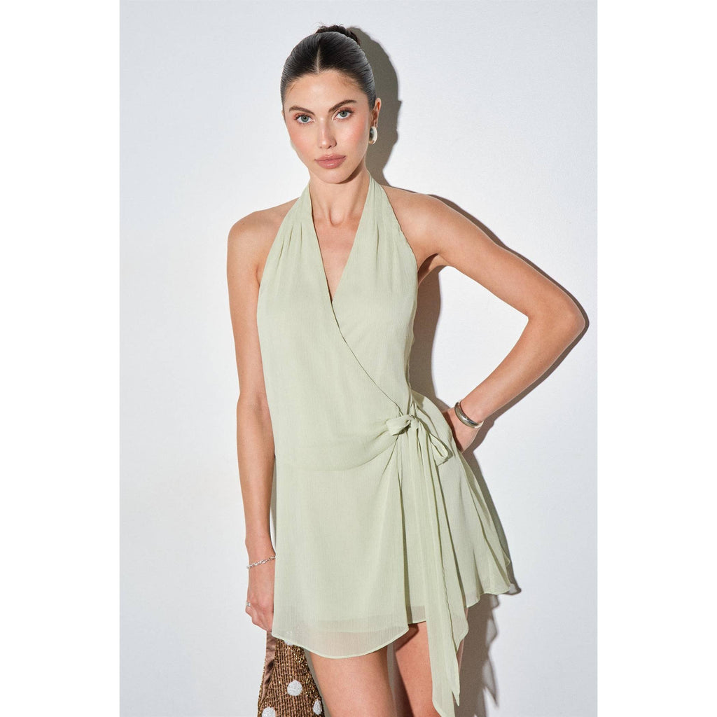 Chiffon Draped Mini Dress