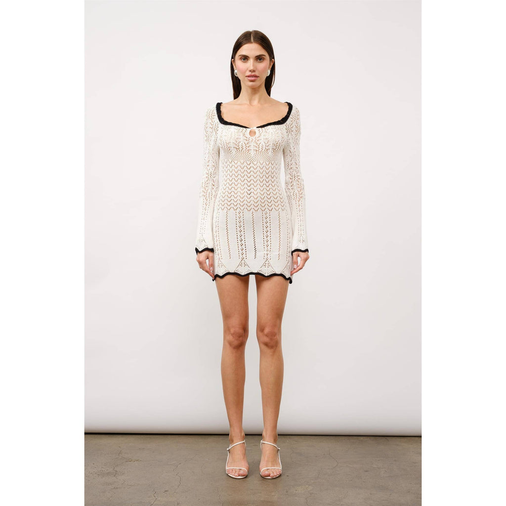 Seraphina Crochet Contrast Mini Dress