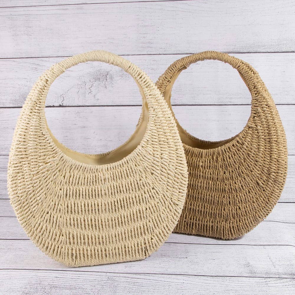 Basket Weave Round Handbag