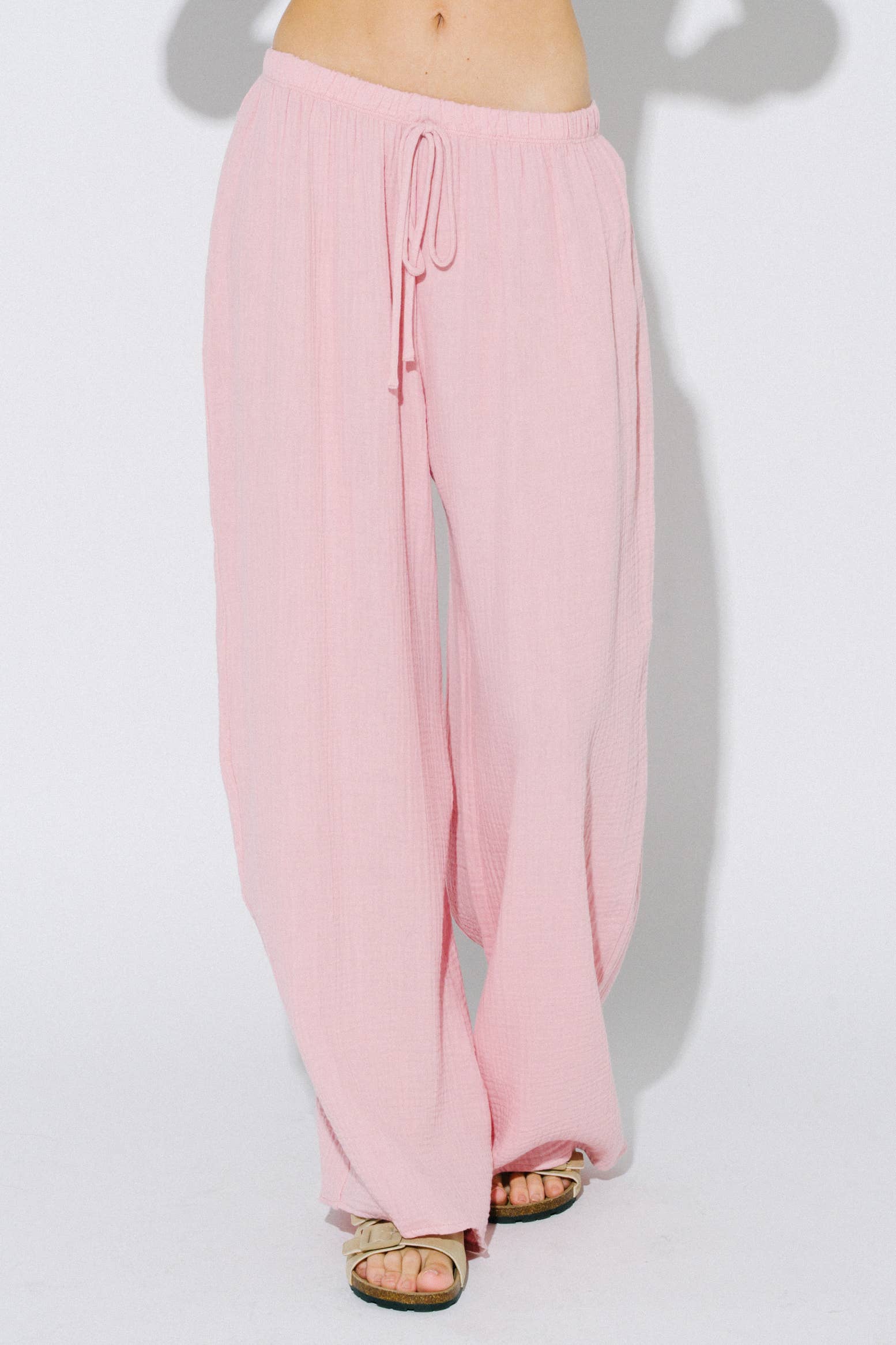 Strawberry Cloud Palazzo Pants – Pink & White 🍓