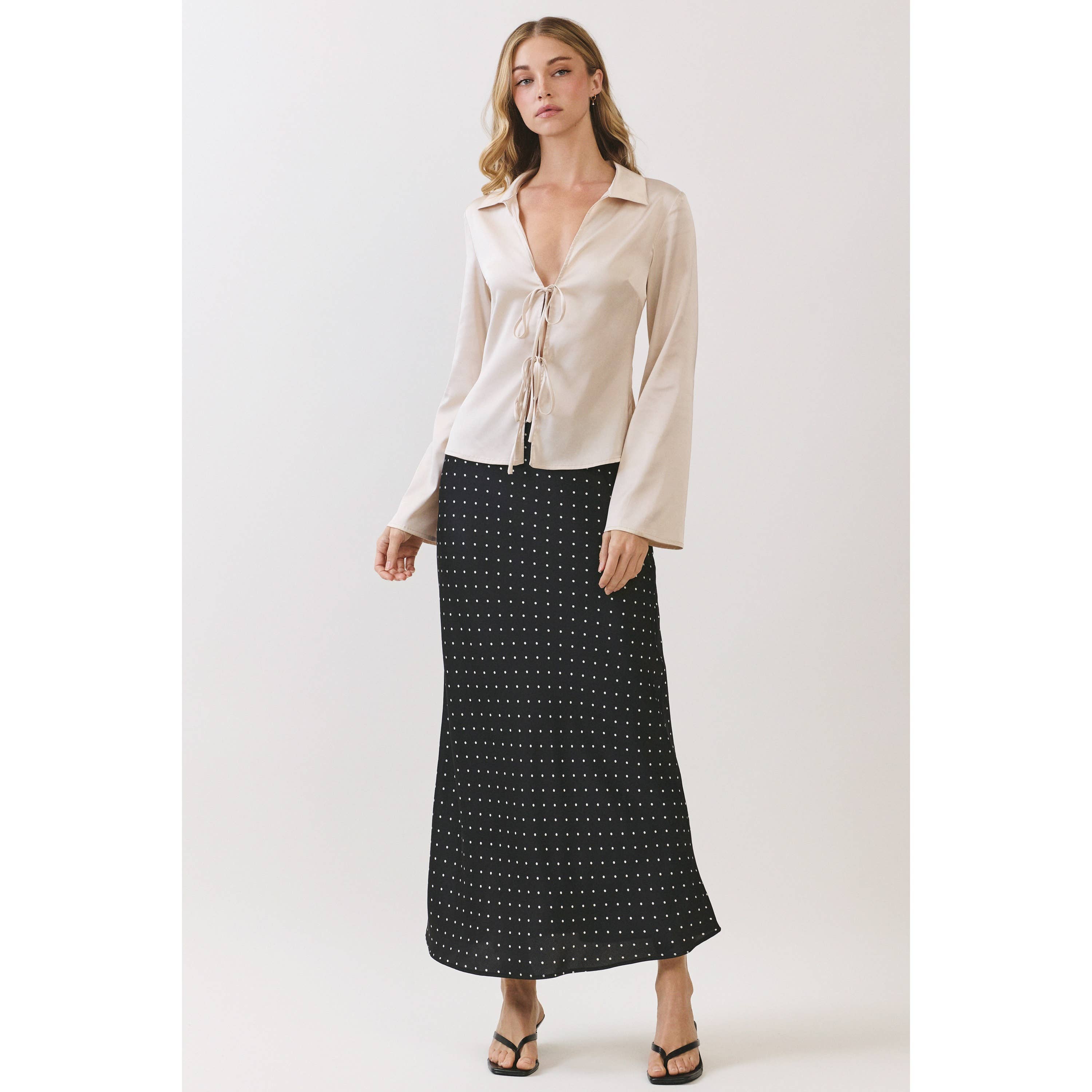 Mini Polka Dot Satin Skirt