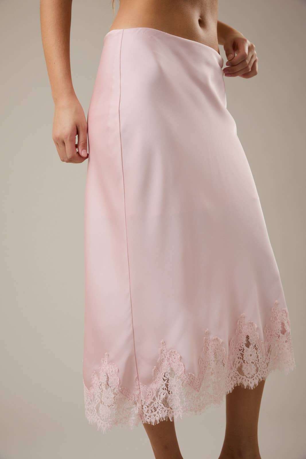 Pink Satin Skirt