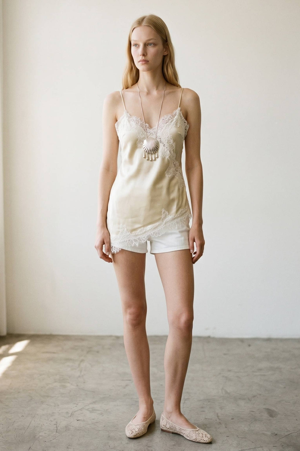 Satin Lace Asymmetric Camisole