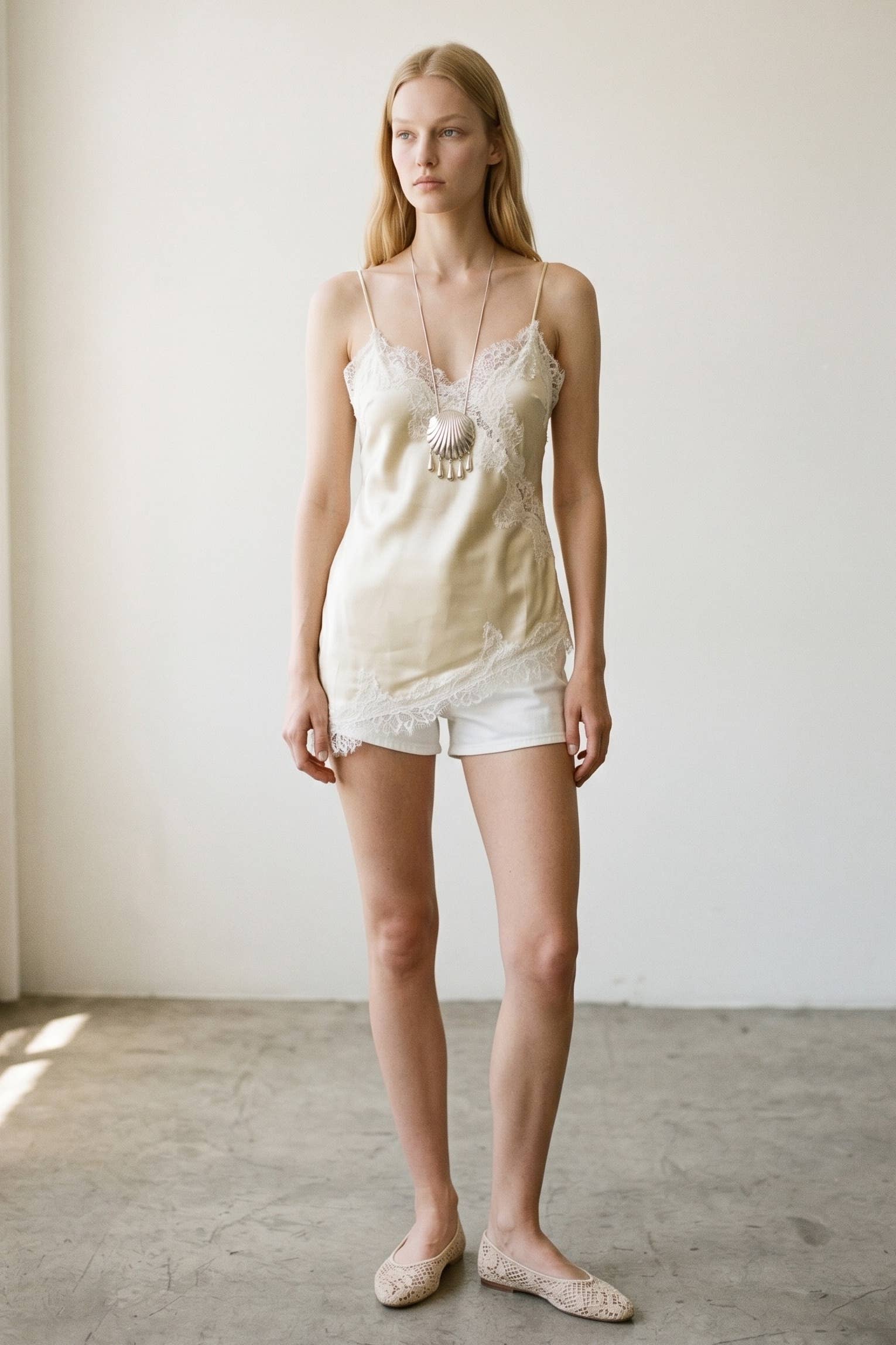 Satin Lace Asymmetric Camisole