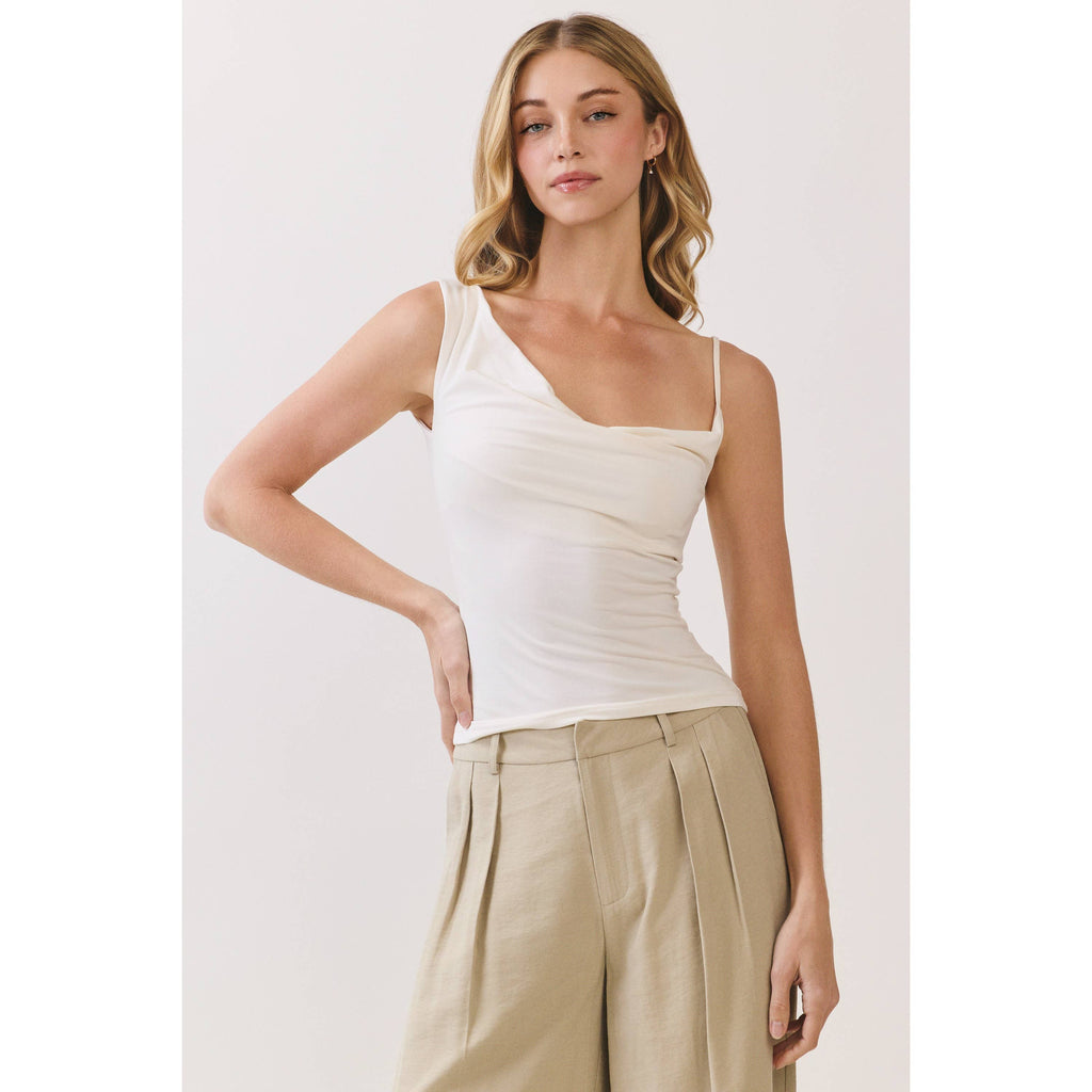Asymmetrical Drape Knit Top