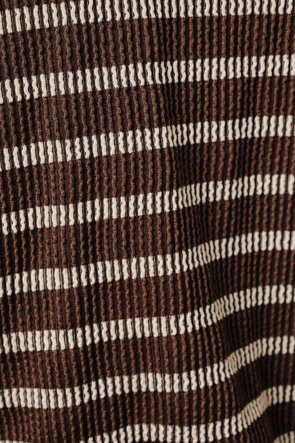COLLARED SPLIT NECK LONG SLEEVE STRIPE BOXY TOP