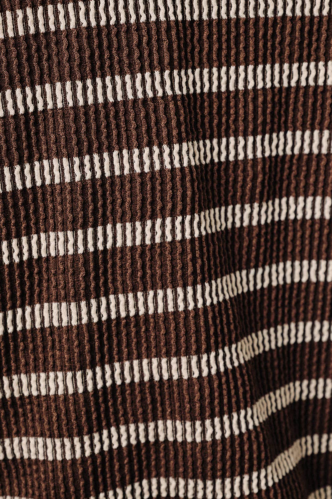 COLLARED SPLIT NECK LONG SLEEVE STRIPE BOXY TOP