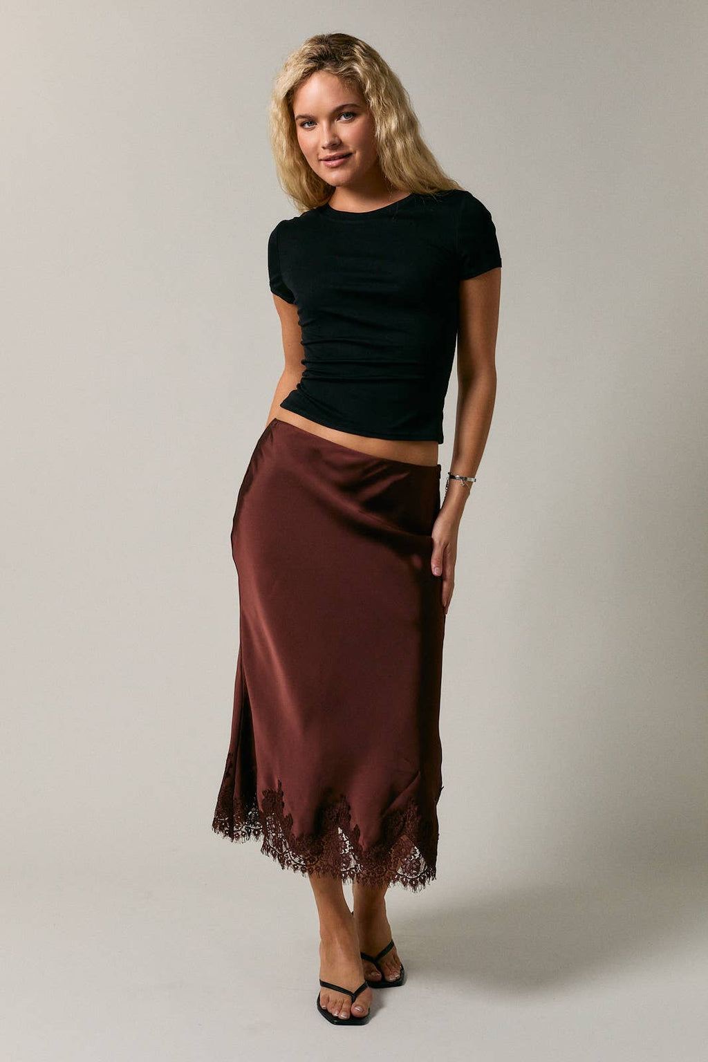 Pink Satin Skirt