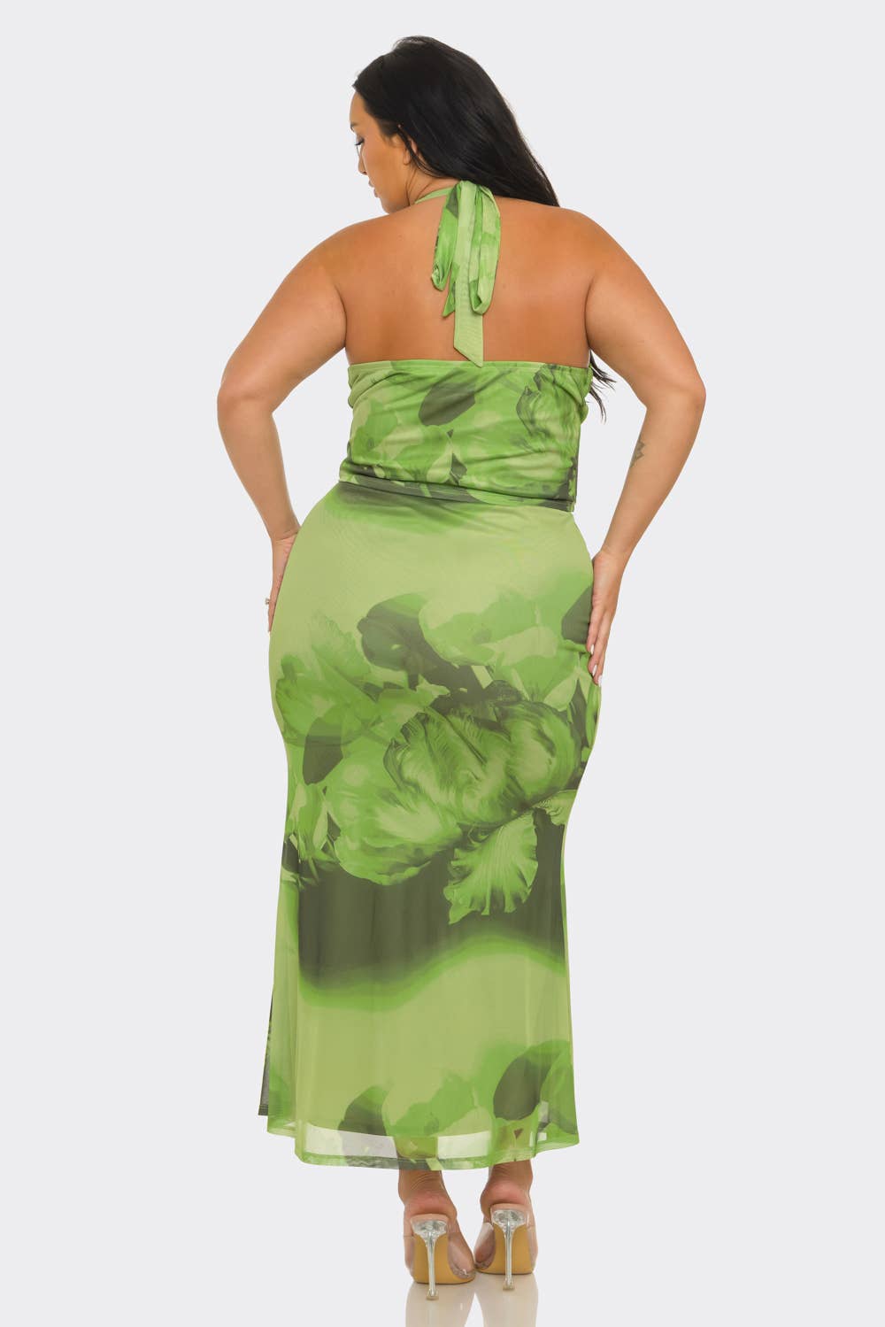 Plus Size Floral Skirt Set