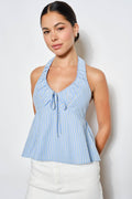 HALLIE RUCHED HALTER TOP