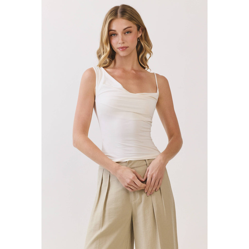 Asymmetrical Drape Knit Top