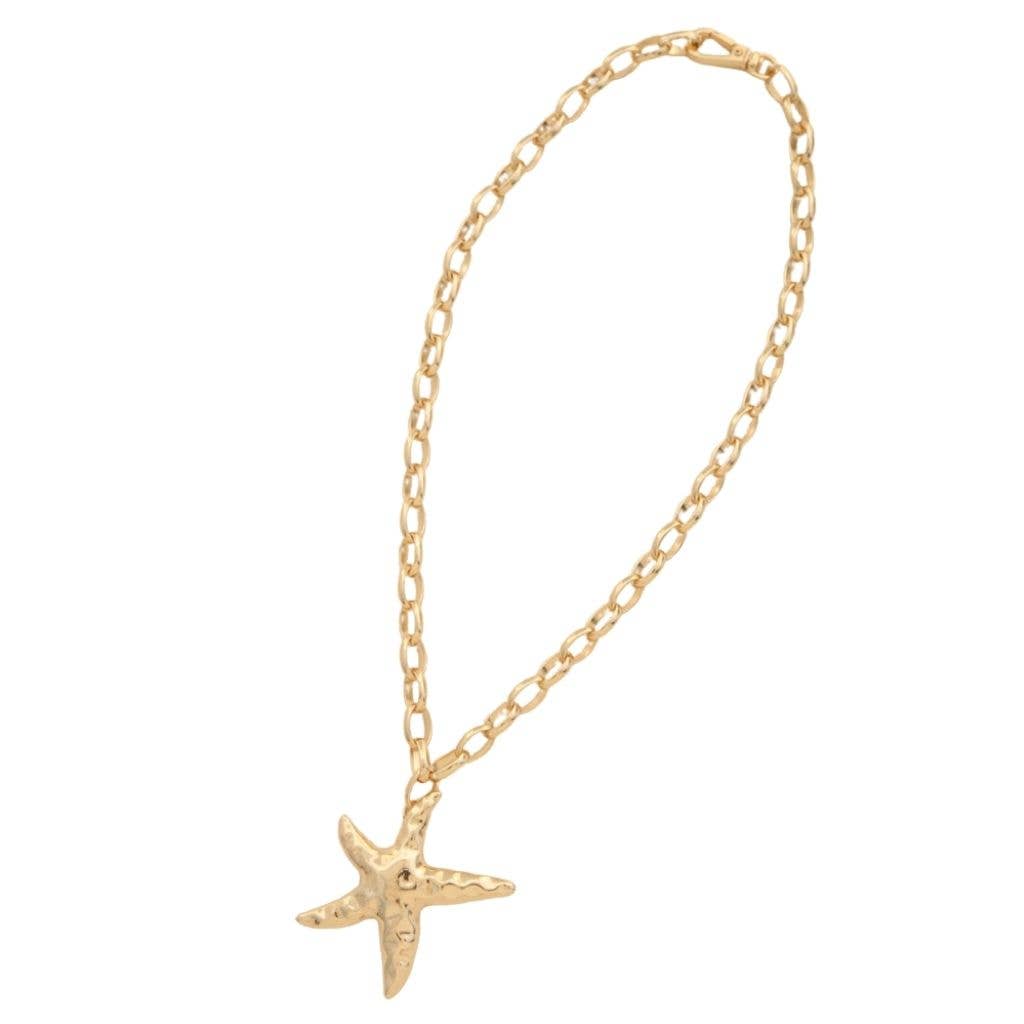 METAL STARFISH PENDANT NECKLACE, NC 2691