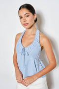 HALLIE RUCHED HALTER TOP
