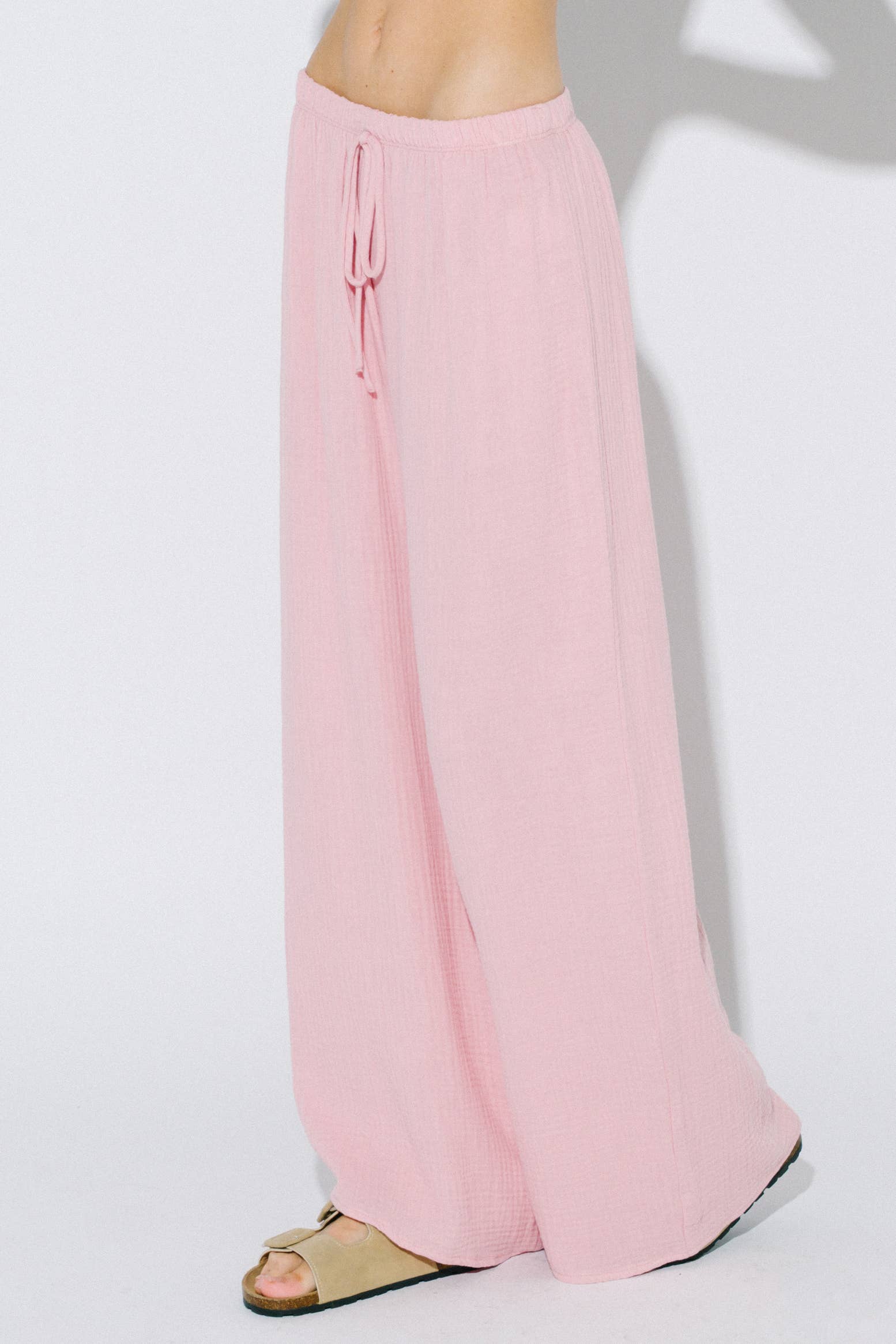 Strawberry Cloud Palazzo Pants – Pink & White 🍓