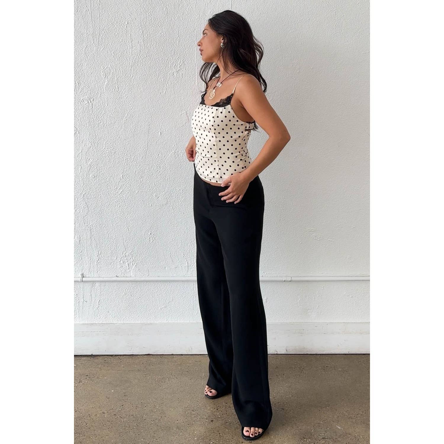 Polka Satin Corset Lace Top