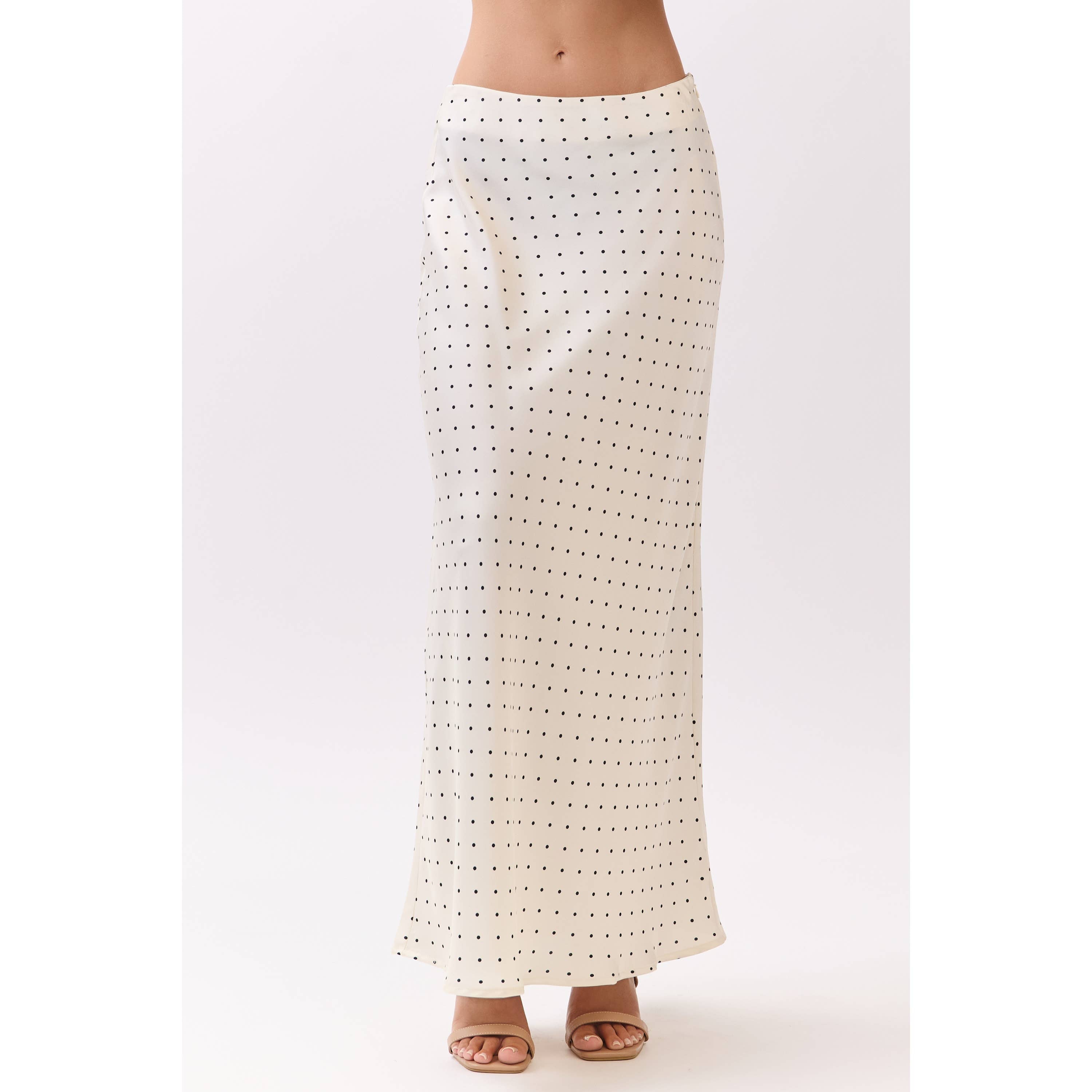 Mini Polka Dot Satin Skirt