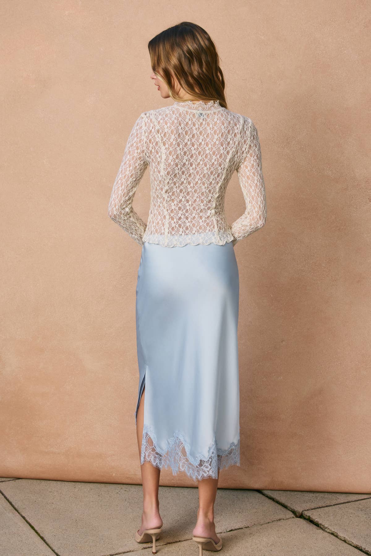 Blue Satin Skirt