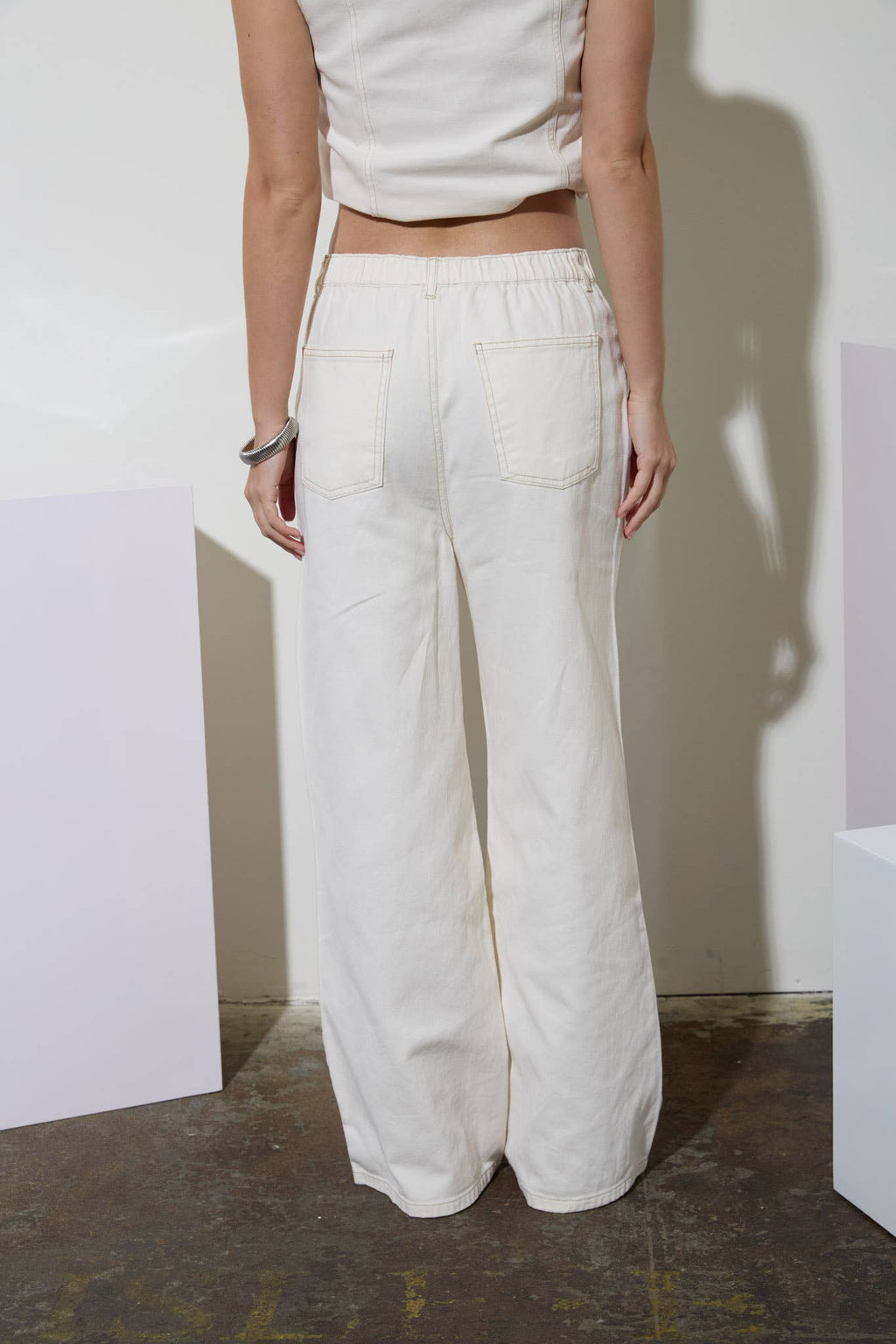 DRAWSTRING DENIM PANTS