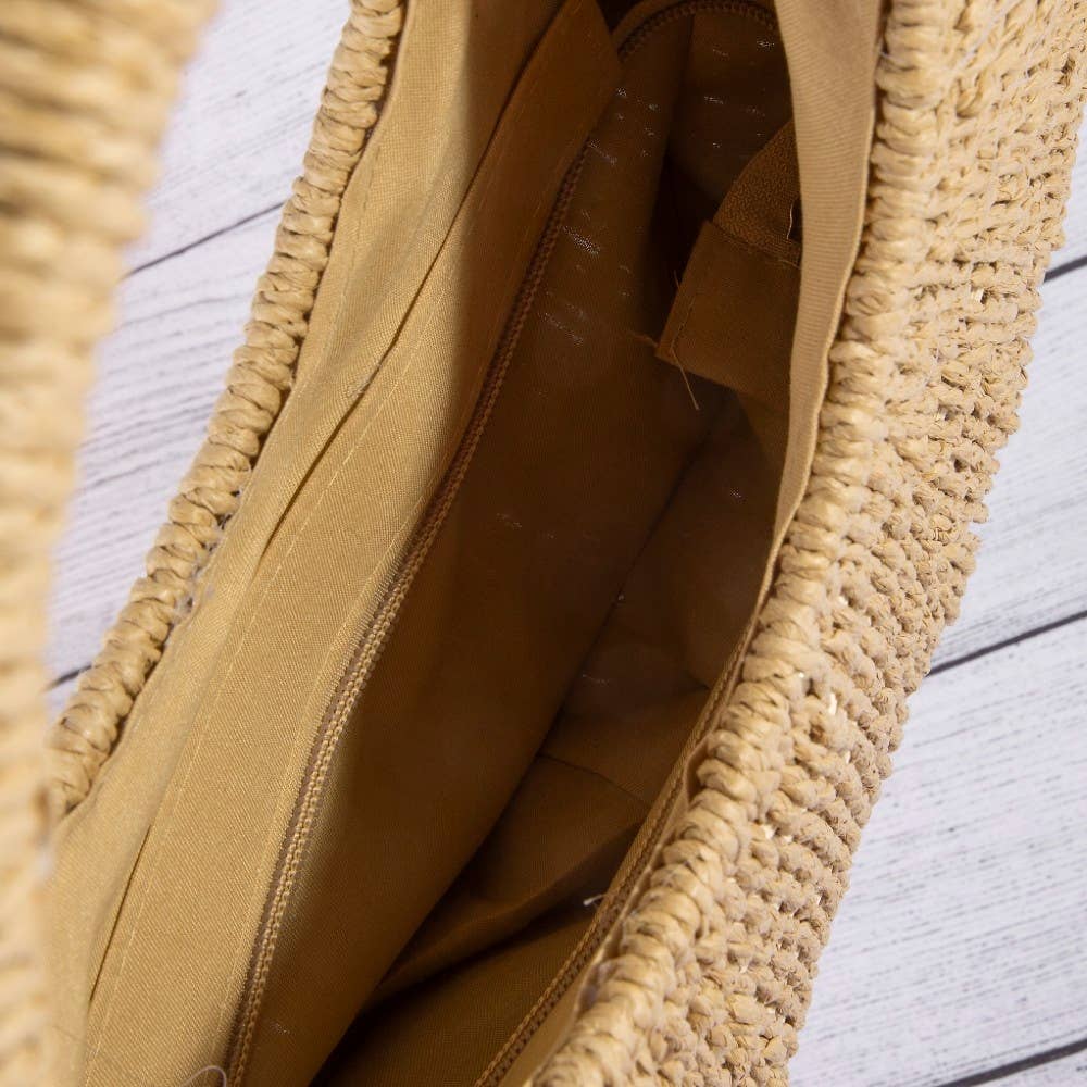 Basket Weave Round Handbag